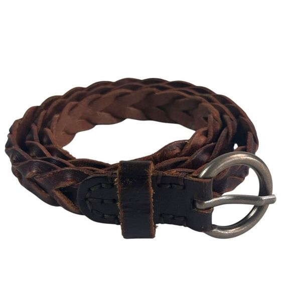 Unbranded Accessories - Genuine Leather braided Waist belt Womens S M burgundy Classic Preppy